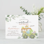 Wilde dieren virtuele schijf op Baby shower Kaart (Staand voorkant)