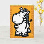 Wilde Dieren Zebra Puzzel Wenskaart Kaart (Gele Bloem)