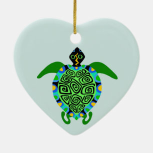 Wilde dieren - Zee SCHILDPAD - Marine - Ocean spra Keramisch Ornament