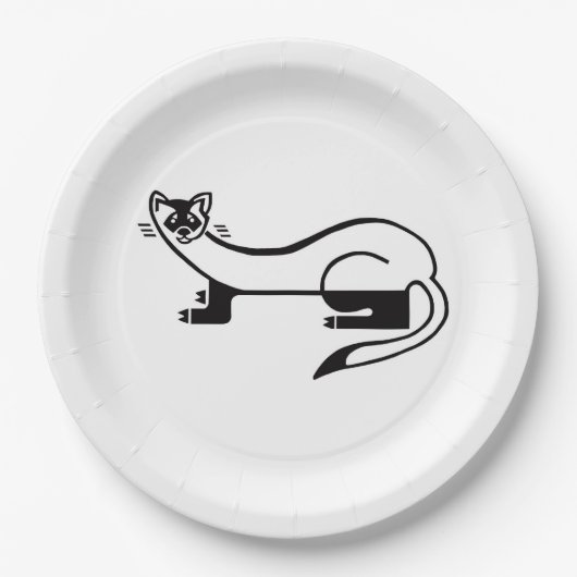 Wilde dieren - Zwarte voeten FRET - Dier- Partij Papieren Bordje (Voorkant)