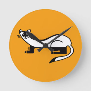 Wilde dieren - Zwarte voeten FRET - Sinaasappel Ronde Klok