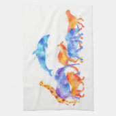 Wilde Dierengroep Kleurrijke Waterverf Theedoek (Verticaal)