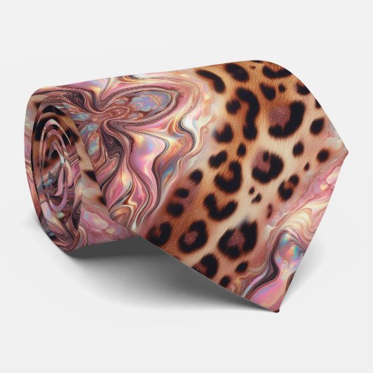 Wilde Dierenprint Roze Opal Gestippelde Das (Opgerold)