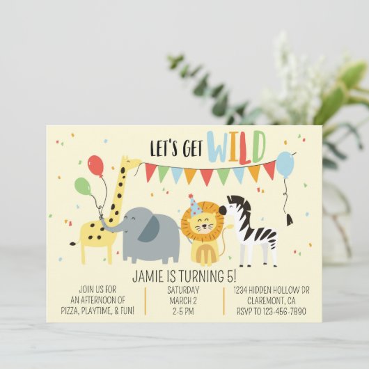 Wilde dierentuin kaart (Staand voorkant)