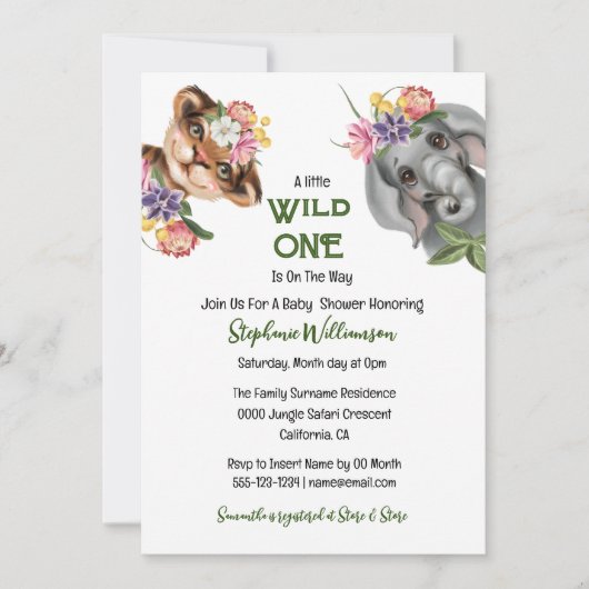 Wilde dierentuin met een schattige safari-oerwoud kaart (Voorkant)