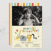 Wilde dierentuin van de partij kaart (Voorkant / Achterkant)