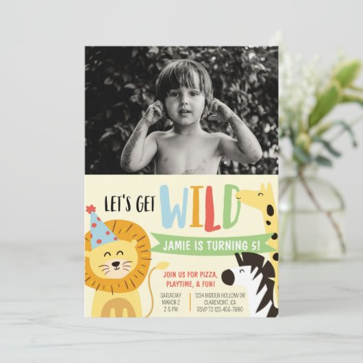 Wilde dierentuin van de partij kaart (Staand voorkant)