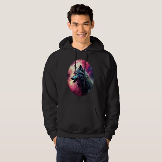 Wilde dierenwolf hoodie (Voorkant volledig)