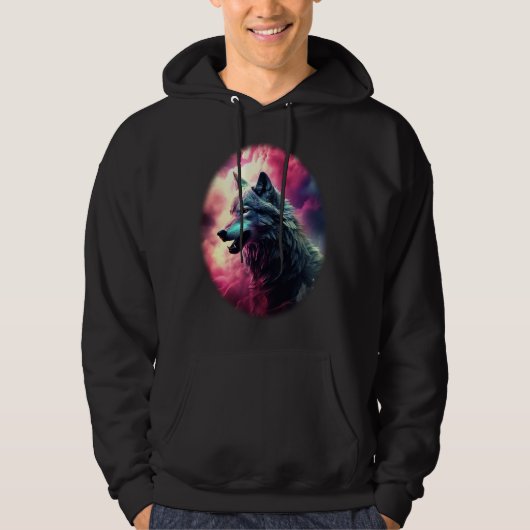 Wilde dierenwolf hoodie (Voorkant)