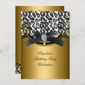 Wilde Dierenzwarte goudfeest Kaart (Voorkant / Achterkant)