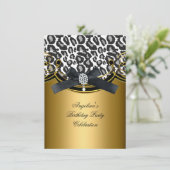 Wilde Dierenzwarte goudfeest Kaart (Staand voorkant)