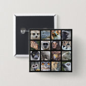 Wilde diergezichten — zoogdieren, reptielen, vogel vierkante button 5,1 cm (Voorkant /achterkant)