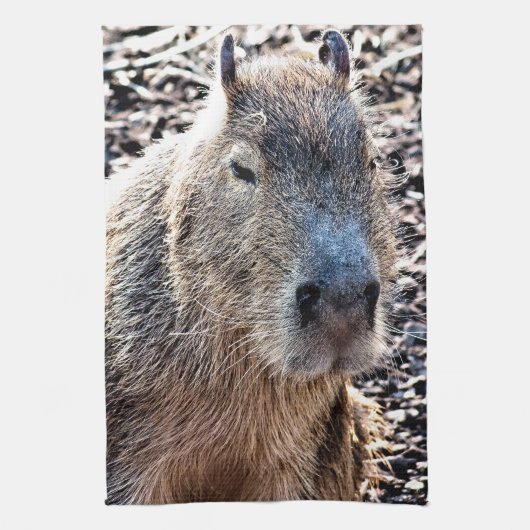 WILDE DIERLIJKE CAPYBARA THEEDOEK (Verticaal)