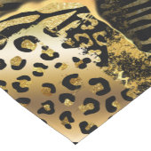 Wilde dierlijke huid goudzwart safari afdrukpatroo korte tafelloper (Hoek)