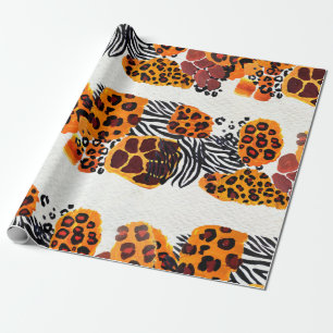 Wilde dierlijke mix naadloos patroon. Jaguar, luip Cadeaupapier