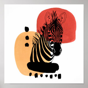 Wilde dierlijke Zebra Poster