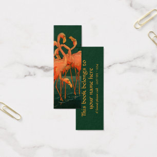 wilde diervogels, tropische roze vlamingos mini visitekaartjes