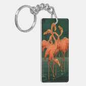  wilde diervogels, tropische roze vlamingos sleutelhanger (Voorkant Links)