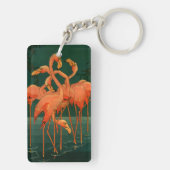  wilde diervogels, tropische roze vlamingos sleutelhanger (achterkant)