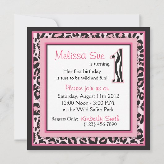 Wilde Ding Birthday Square 1 Kaart (Achterkant)