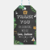 Wilde Ding Glitter ONE Birthday Boy Chalkboard Cadeaulabel (Voorkant)