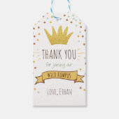 Wilde dingen bedanken jullie label Crown Boy Cadeaulabel (Voorkant)