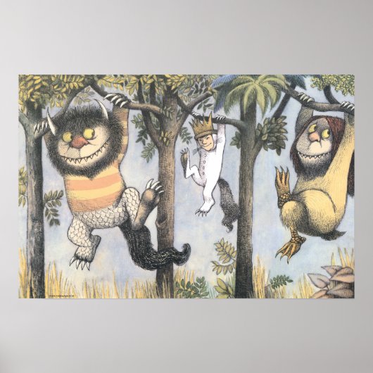 Wilde dingen en Max slingeren van bomen Poster (Voorkant)