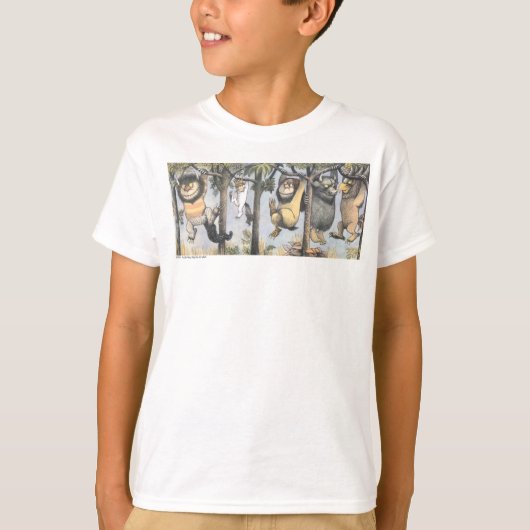 Wilde Dingen en Max slingeren van bomen T-shirt (Voorkant)