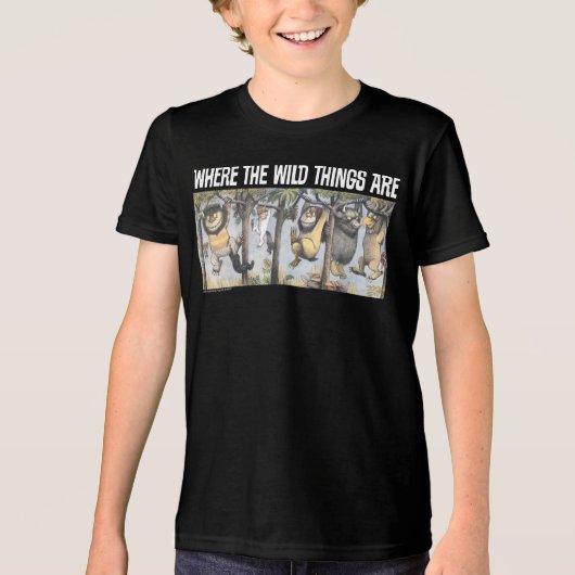Wilde dingen en Max slingeren van bomen Tri-Blend Shirt (Voorkant)