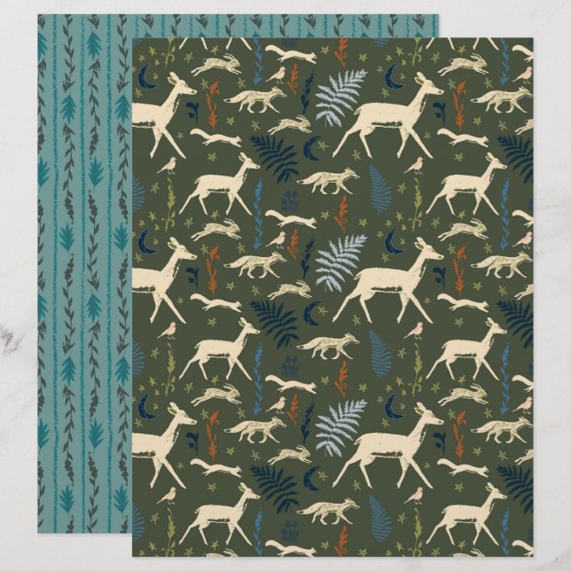 Wilde Dingen Scrapbooking Papers (Voorkant / Achterkant)