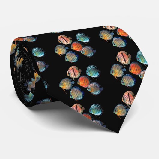Wilde Discus Fish Stropdas (Opgerold)