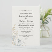 Wilde Distel & Tarwe Botanische Elegante Save Kaart (Staand voorkant)