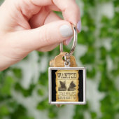 Wilde dood en levend.  Schroedinger's kat. Sleutelhanger (Hand)