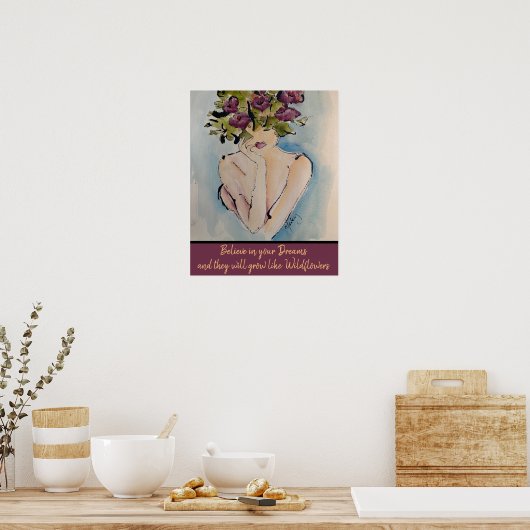 Wilde dromen afdrukken, waardevol Poster (Keuken)