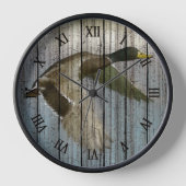 Wilde Duck in Flight on Weathered Wood Pattern (Voorkant)