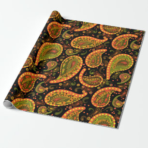 Wilde Dwaze Paisley Helder Kleurrijk Cadeaupapier
