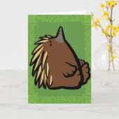Wilde Echidna Puzzle Wenskaart Kaart (Gele Bloem)
