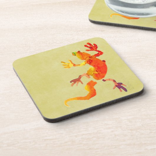 Wilde eco-gekko-hagedis bier onderzetter (Linkerzijde)