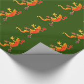 Wilde eco-gekko-hagedis cadeaupapier (Hoek)