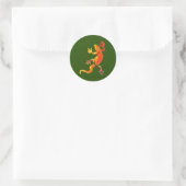 Wilde eco-gekko-hagedis ronde sticker (Tas)