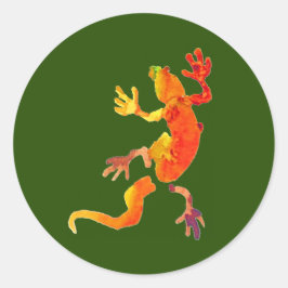 Wilde eco-gekko-hagedis ronde sticker