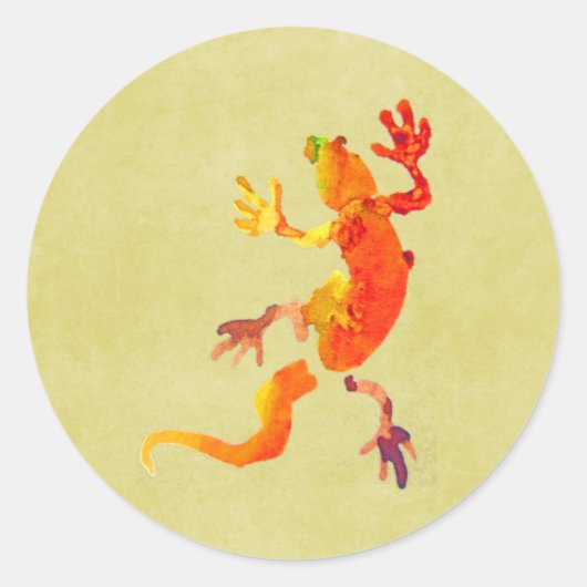 Wilde eco-gekko-hagedis ronde sticker (Voorkant)