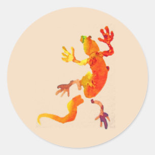 Wilde eco-gekko-hagedis ronde sticker