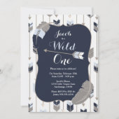 Wilde EE Tribale Arrows Birthday Party Blue Gray Kaart (Voorkant)