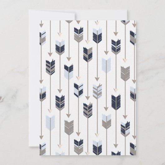 Wilde EE Tribale Arrows Birthday Party Blue Gray Kaart (Achterkant)