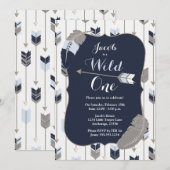 Wilde EE Tribale Arrows Birthday Party Blue Gray Kaart (Voorkant / Achterkant)