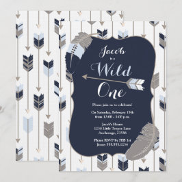 Wilde EE Tribale Arrows Birthday Party Blue Gray Kaart