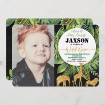 Wilde één 1e verjaardag fotonodigjongen safari