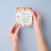 Wilde een 1e verjaardag giraffe-uitnodiging flyer (Hand)