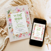 Wilde een 1e verjaardag wildflower kaart